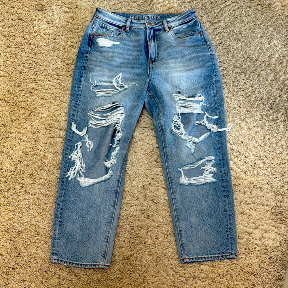 Ripped mom jeans x-short